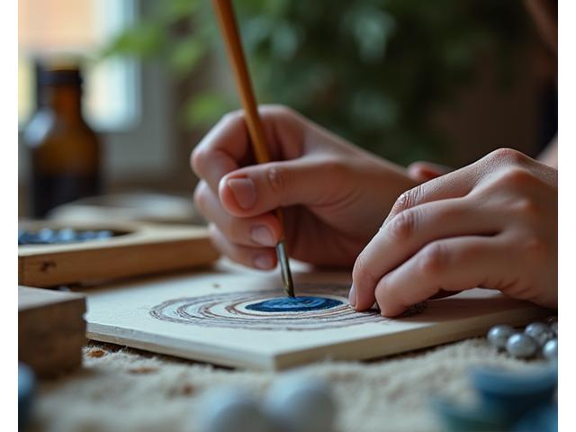 손으로 그림을 그리는 모습